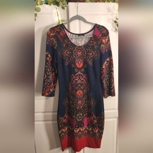 Venus Long Sleeve Dress w. Colorful Design
